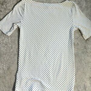 Lauren Ralph Lauren cotton biege with black dots short sleeve shirt wm small